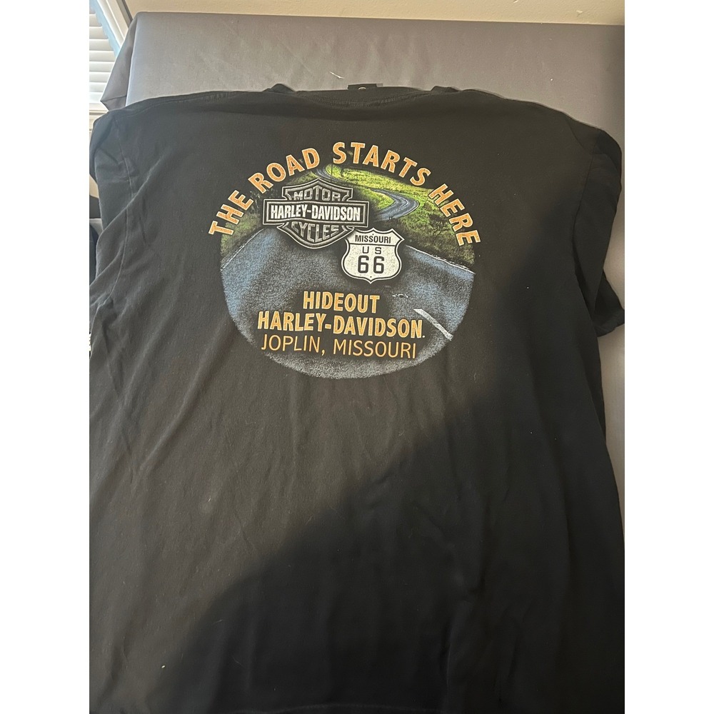 Harley-Davidson Hideout Joplin Missouri Route 66 Black Graphic T-Shirt Mens XXL